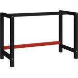 vidaXL-Werkbankframe-120x57x79-cm-metaal-zwart-en-rood