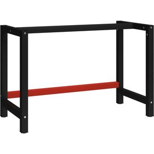 vidaXL-Werkbankframe-120x57x79-cm-metaal-zwart-en-rood