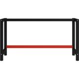 vidaXL-Werkbankframe-150x57x79-cm-metaal-zwart-en-rood