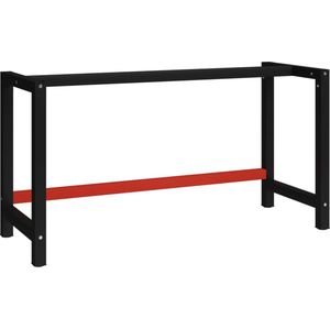 vidaXL-Werkbankframe-150x57x79-cm-metaal-zwart-en-rood