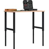 vidaXL Werkbankframes - Verstelbaar - Zwart - Metaal - Set van 2