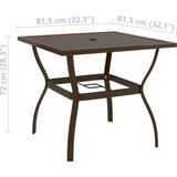 VidaXL Tuintafel 81,5x81,5x72 cm Staal Bruin