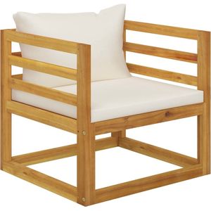 Vidaxl - Gartenstuhl mit Cremeweißen Auflagen Massivholz Akazie