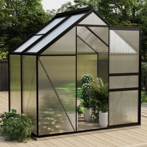 vidaXL - Tuinkas - 2,47 - m³ - aluminium - antracietkleurig