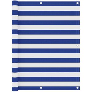 vidaXL Balkonscherm 120x400 cm oxford stof wit en blauw