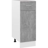 vidaXL Schubunterschrank Betongrau 30x46x81,5 cm Holzwerkstoff