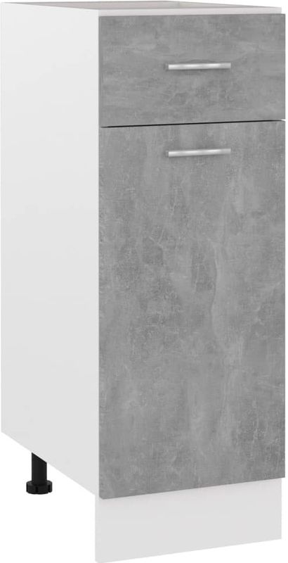 vidaXL Schubunterschrank Betongrau 30x46x81,5 cm Holzwerkstoff