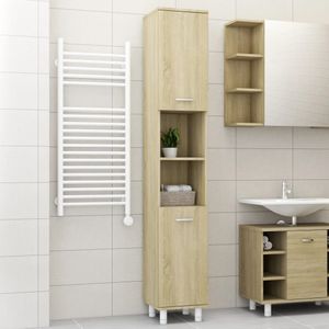 VidaXL-Badkamerkast-30x30x179-cm-spaanplaat-sonoma-eikenkleurig