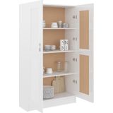 VidaXL Boekenkast 82,5x30,5x150 cm - Bewerkt Hout - Hoogglans Wit