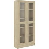 VidaXL-Vitrinekast-82,5x30,5x185,5-cm-spaanplaat-sonoma-eikenkleurig