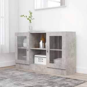 vidaXL-Vitrinekast-120x30,5x70-cm-spaanplaat-betongrijs