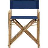 VidaXL Regisseursstoelen 2 st inklapbaar Blauw Bamboe & Stof