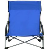 VidaXL Strandstoelen - 2 st. inklapbaar - Stof Blauw