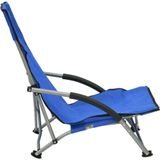 VidaXL Strandstoelen - 2 st. inklapbaar - Stof Blauw