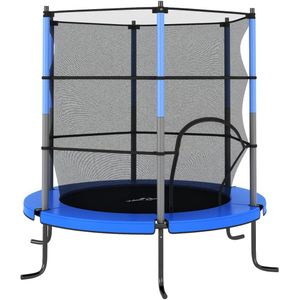 vidaXL Trampoline met veiligheidsnet rond 140x160 cm blauw