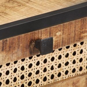 vidaXL-Wandtafel-100x35x75-cm-ruw-mangohout-en-natuurlijk-riet