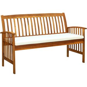 Gartenbank mit Kissen 147 cm Massivholz Akazie Vidaxl