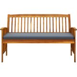 vidaXL Gartenbank mit Kissen 147 cm Massivholz Akazie