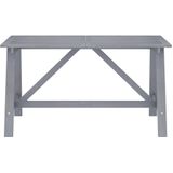 vidaXL Tuintafel 140x70x73,5 cm massief acaciahout grijs