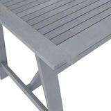 vidaXL Tuintafel 140x70x73,5 cm massief acaciahout grijs