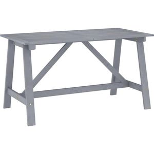 vidaXL Tuintafel 140x70x73,5 cm massief acaciahout grijs