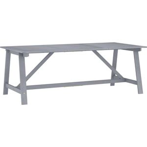 vidaXL Tuintafel 206x100x74 cm massief acaciahout grijs