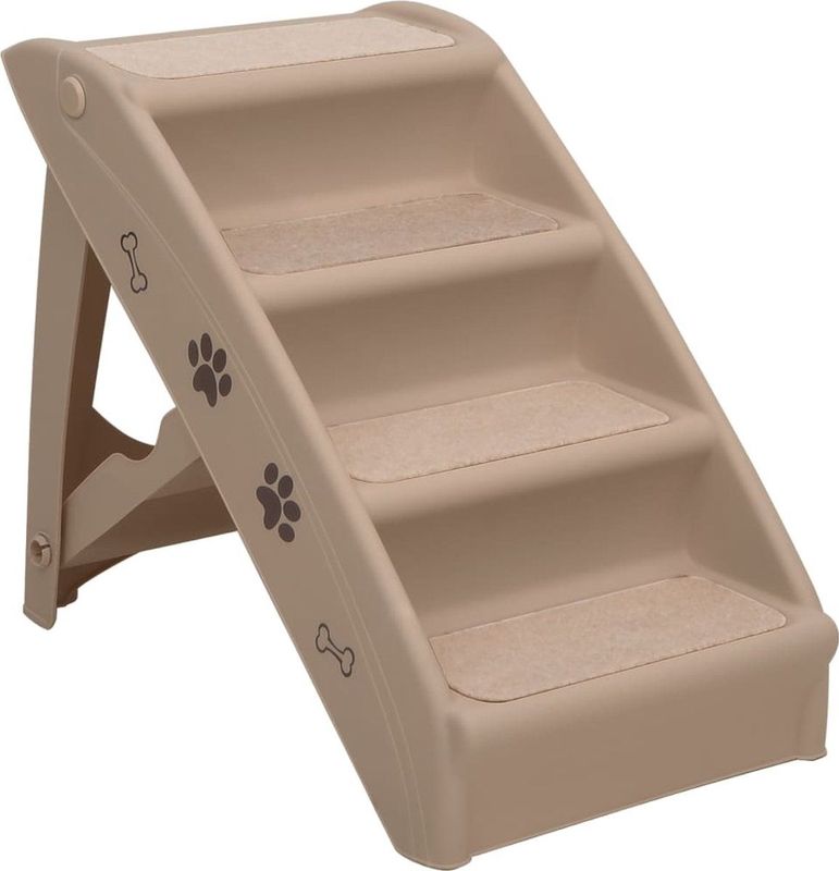 vidaXL Hundetreppe Klappbar Braun 62x40x49,5 cm
