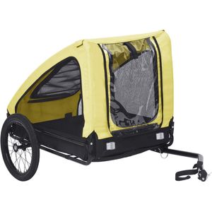 vidaXL Hondenfietstrailer geel en zwart