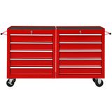 VidaXL-Gereedschapswagen-met-10-lade - taal-rood