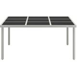 vidaXL Tuintafel 170x170x74,5 cm glas en staal