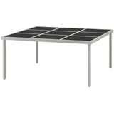 vidaXL Tuintafel 170x170x74,5 cm glas en staal