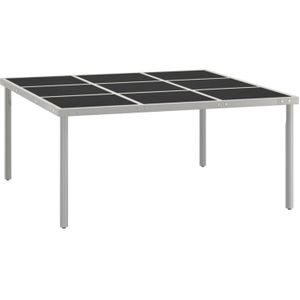 vidaXL Tuintafel 170x170x74,5 cm glas en staal