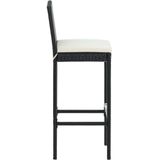 vidaXL - Tuinbarkrukken - met - kussens - 2 - st - poly - rattan - zwart