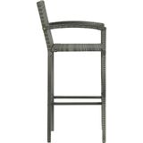 vidaXL - Barkrukken - 2 - st - poly - rattan - grijs