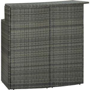 VidaXL Tuinbartafel 120x55x110 cm Poly Rattan Grijs