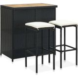 vidaXL-3-delige-Barset-poly-rattan-zwart