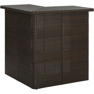 vidaXL - Hoekbartafel - 100x50x105 - cm - poly - rattan - bruin