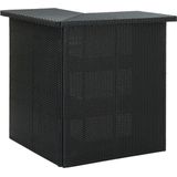 VidaXL Hoekbartafel 100x50x105 cm Poly Rattan Zwart