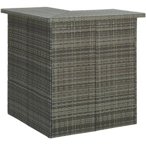 VidaXL Hoekbartafel 100x50x105 cm Poly Rattan Grijs