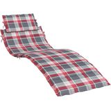 vidaXL Sonnenliegen-Auflage Rot Karomuster 186x58x4 cm Oxford-Gewebe