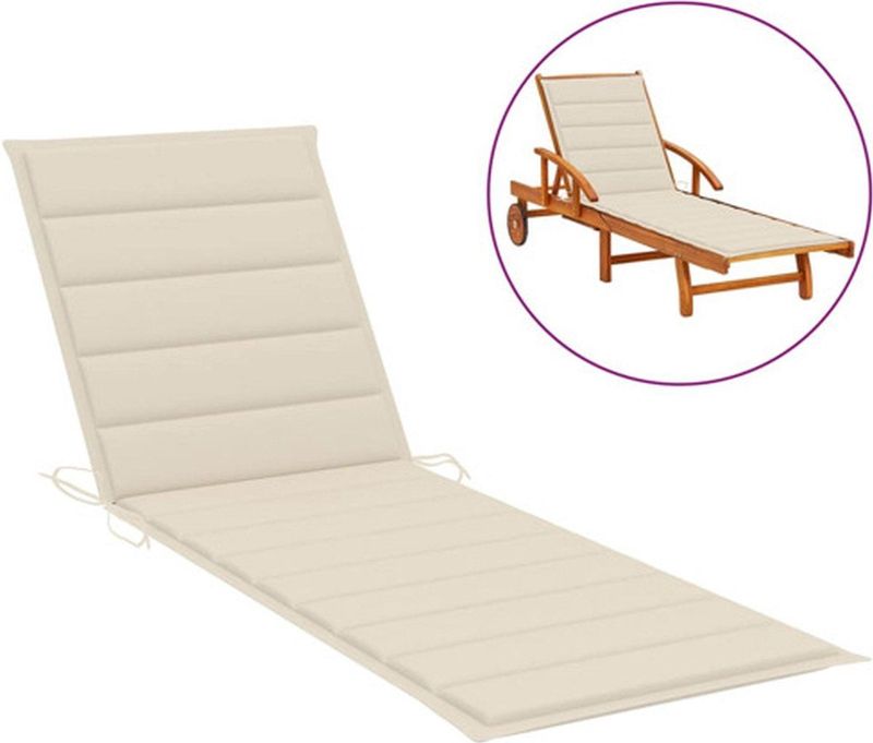 vidaXL Sonnenliegen-Auflage Creme 200x50x3 cm Oxford-Gewebe
