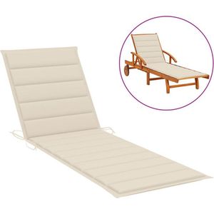 VidaXL Ligbedkussen 200x70x3 cm Oxford Stof Crèmekleurig