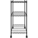 vidaXL Opbergrek met wielen 3-laags 60x35x81 cm 150 kg zwart