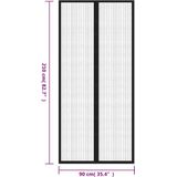 vidaXL Fliegengitter-Türvorhänge 2 Stk. Magnet Schwarz 210x90 cm