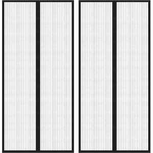 vidaXL - Insectendeurgordijnen - Zwart - Polyester - 2 Stuks