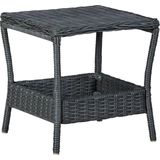 VidaXL Tuintafel 45x45x46,5 cm Poly Rattan Donkergrijs