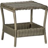 vidaXL Tuintafel 45x45x46,5 cm poly rattan bruin