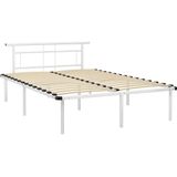 vidaXL Bedframe metaal wit 160x200 cm