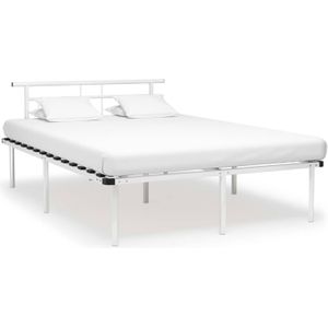 vidaXL Bedframe metaal wit 160x200 cm