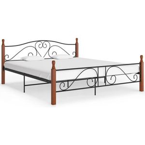 VidaXL Bedframe Metaal Zwart 200x200 cm